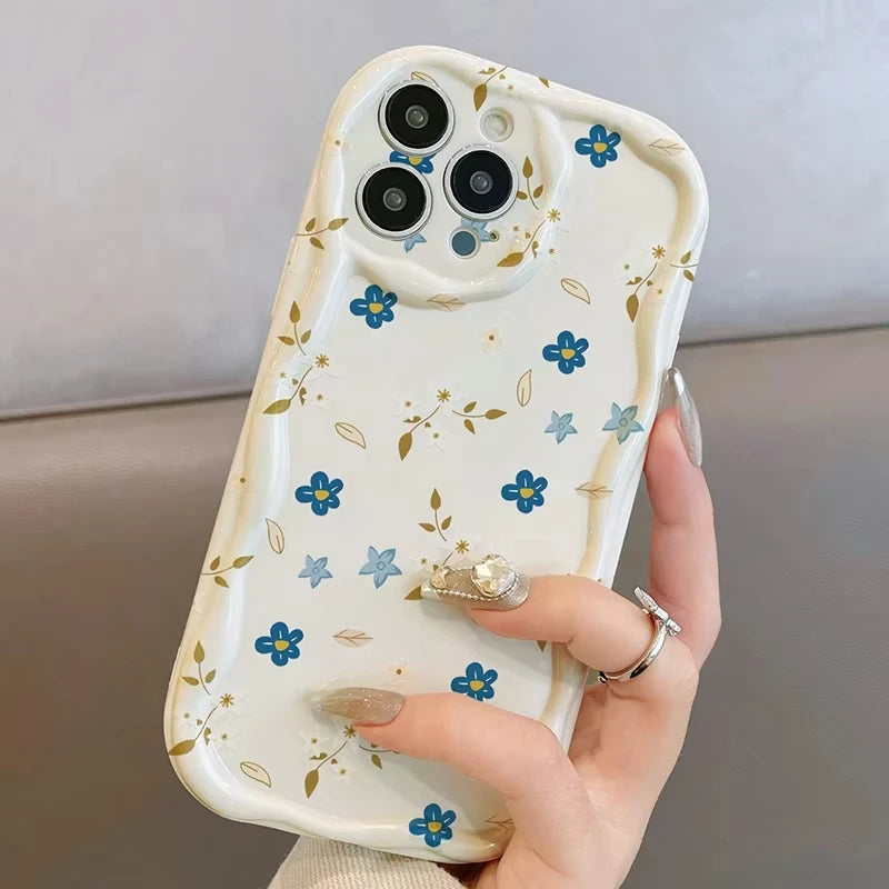 Floral Shockproof Soft Bumper Case for iPhone 7–17 Pro Max Series