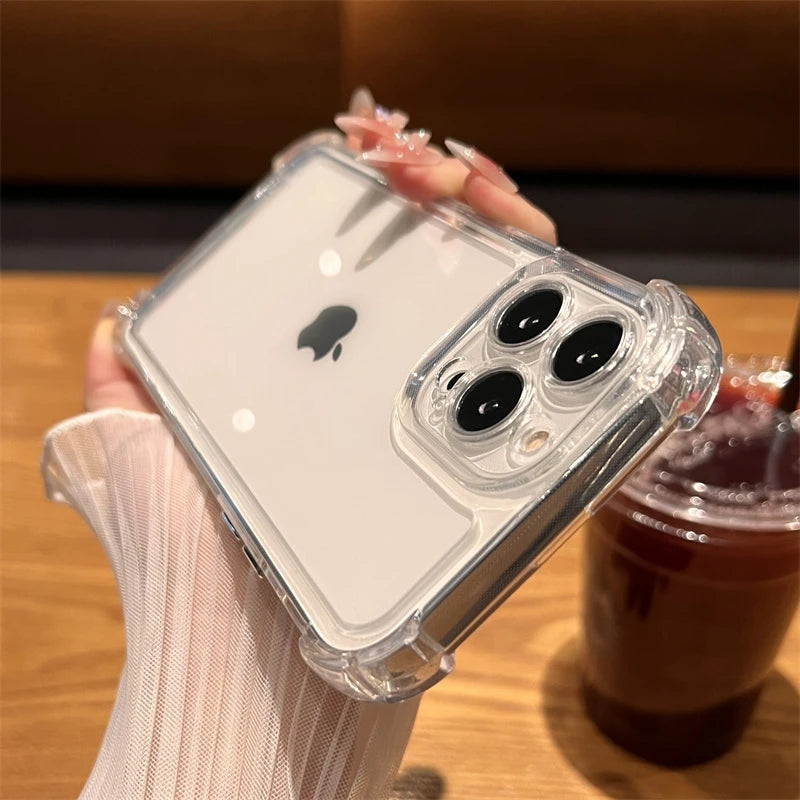 Luxury Clear Shockproof Bumper Case for iPhone 7–17 Series