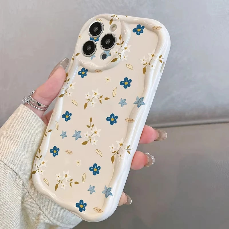 Floral Shockproof Soft Bumper Case for iPhone 7–17 Pro Max Series