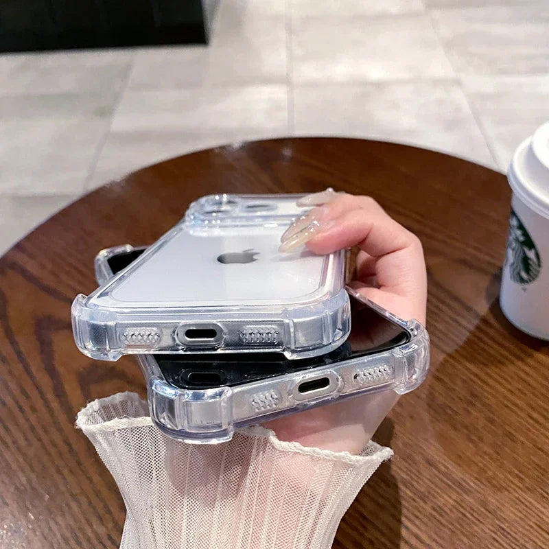 Luxury Clear Shockproof Bumper Case for iPhone 11–17 Pro Max Series