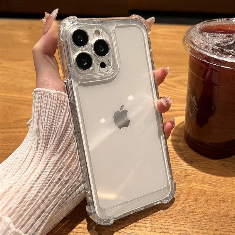 Luxury Clear Shockproof Bumper Case for iPhone 7–17 Series