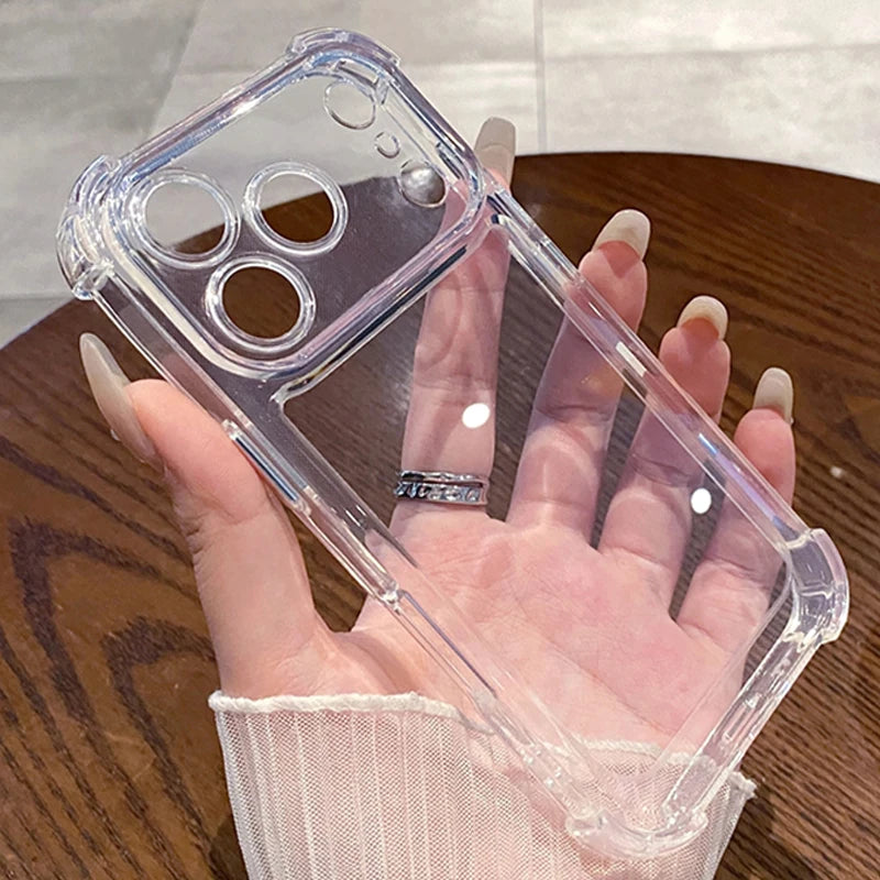 Luxury Clear Shockproof Bumper Case for iPhone 11–17 Pro Max Series