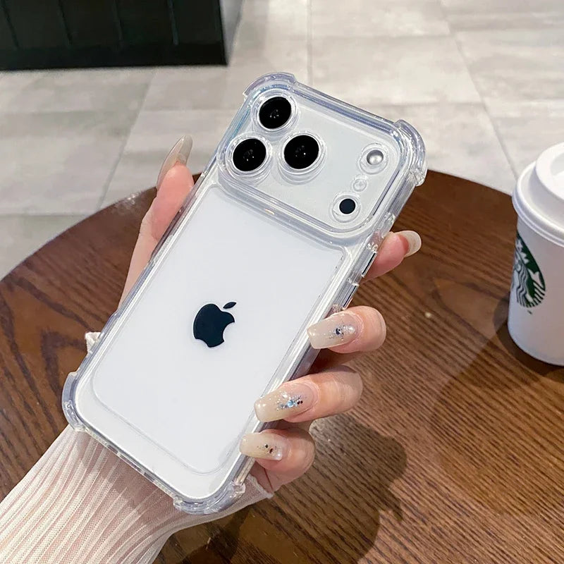 Luxury Clear Shockproof Bumper Case for iPhone 11–17 Pro Max Series