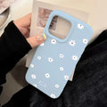 Cute Daisy Flower Shockproof Silicone Case for iPhone 11–17 Pro Max Series