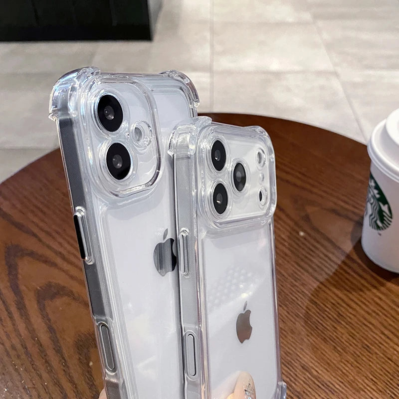 Luxury Clear Shockproof Bumper Case for iPhone 11–17 Pro Max Series