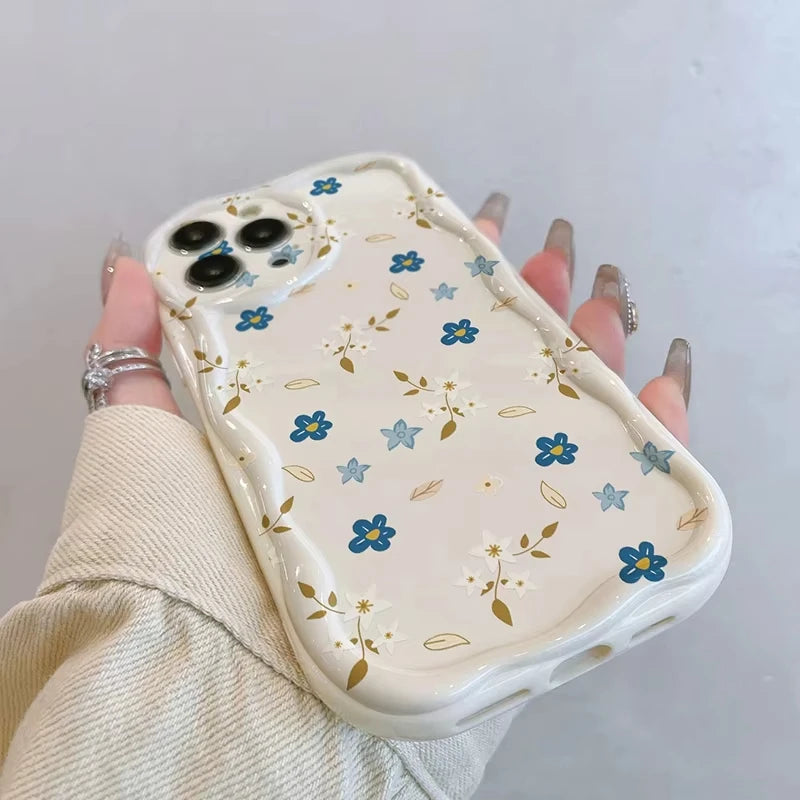 Floral Shockproof Soft Bumper Case for iPhone 7–17 Pro Max Series