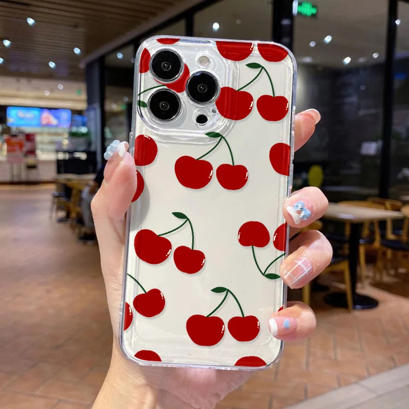 Flower Clear Shockproof Phone Case for iPhone 11–16 Pro Max Series