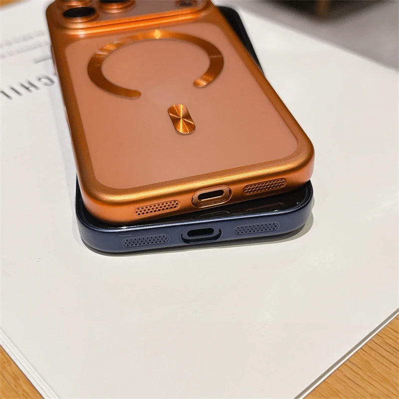 Luxury Matte Transparent MagSafe Magnetic Case for iPhone 15–17 Pro Max Series