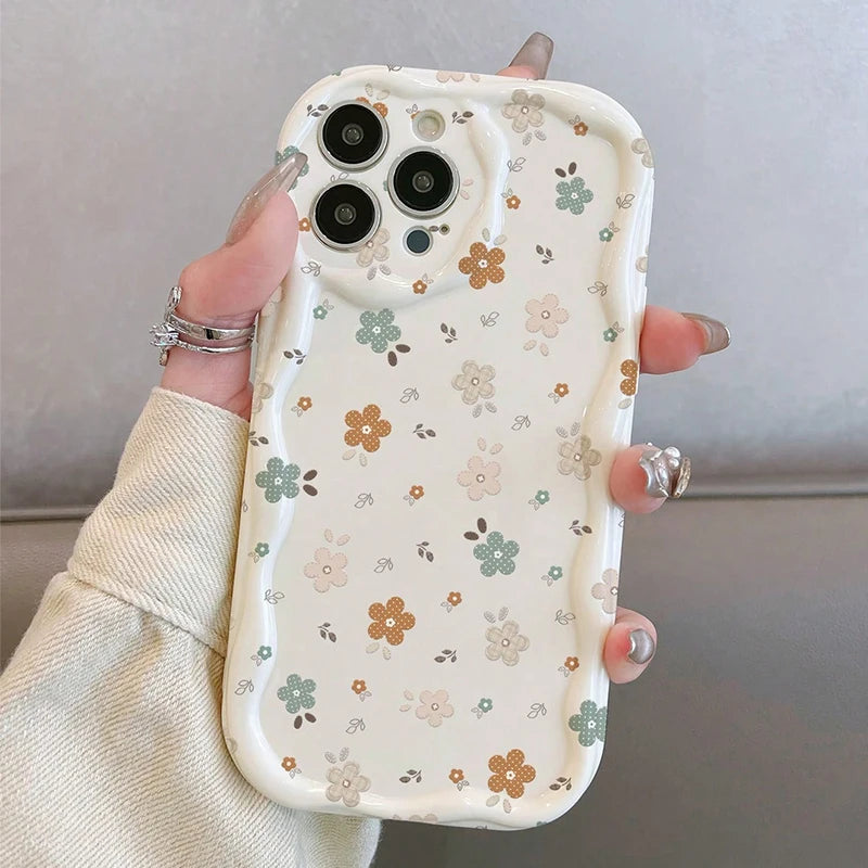 Floral Shockproof Soft Bumper Case for iPhone 7–17 Pro Max Series