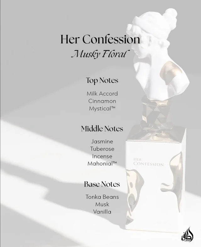Lattafa Her Confession EDT 100ml – Vanilla, Floral & Amber Musk Perfume for Women